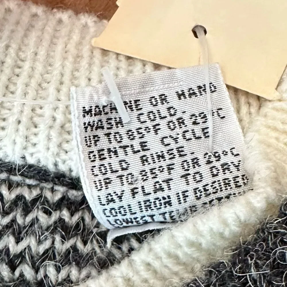 NWT Permit Mens Crew Neck Sweater Charcoal Gray/Ivory Size XL